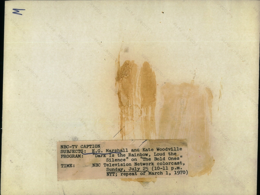 1970 Press Photo EG Marshall & Kate Woodville in Dark is the Rainbow - RSJ15673