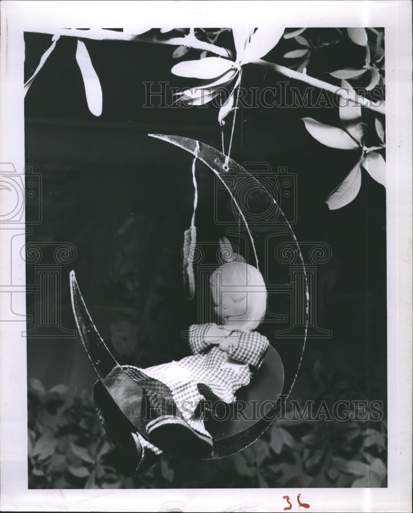 1958 Press Photo Angel in Moon - RSJ18133
