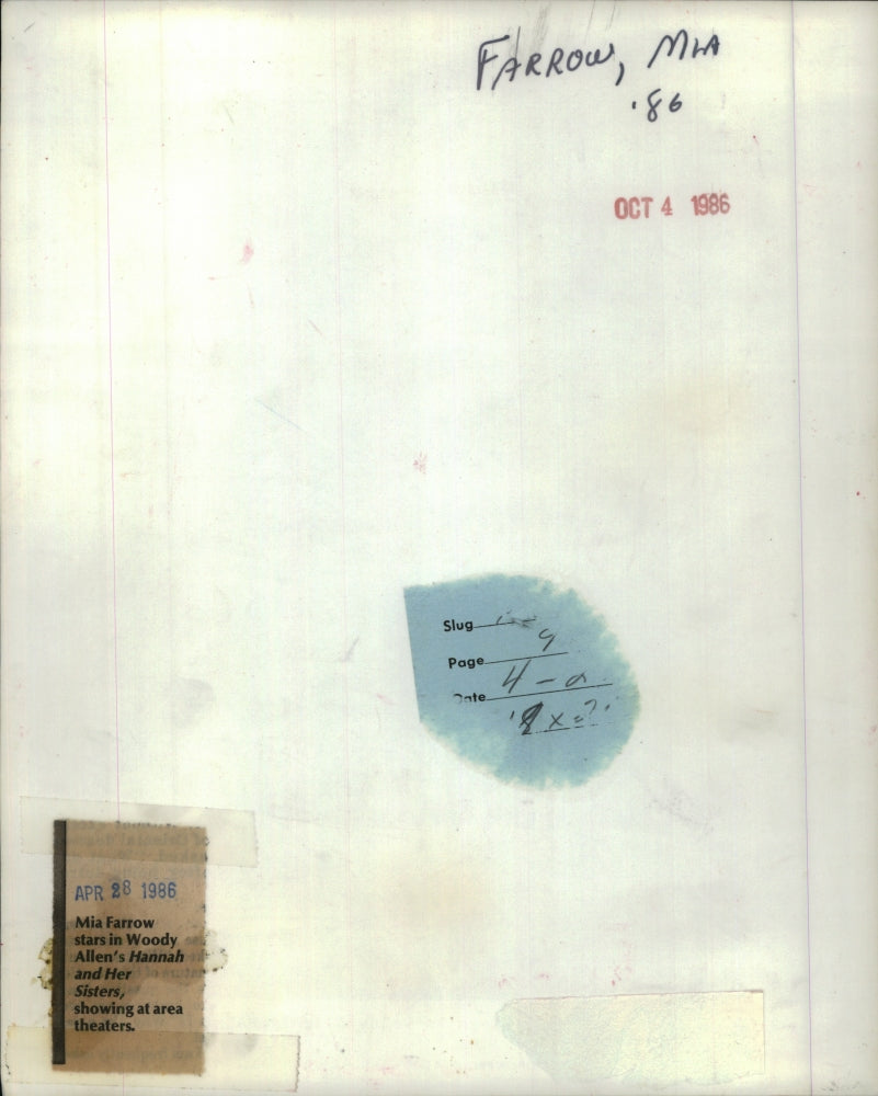 1985 Press Photo Mia Farrow Stars In Hannah And Her Sisters