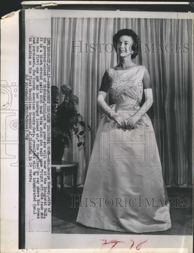 1962 Press Photo Mrs. George Romney, wife of the Governor-elect of Michigan- Historic Images