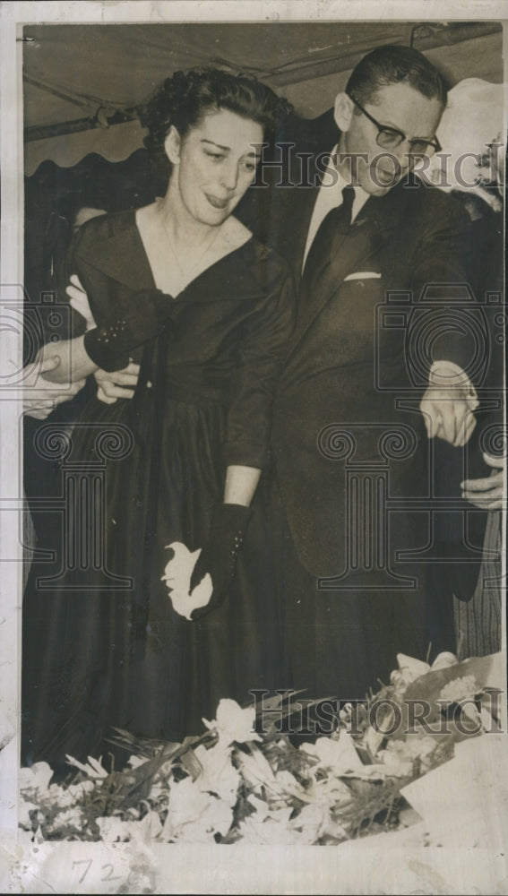 1957 Press Photo Mr &amp; Mrs Joseph Zeitler at Funeral of Their Daughter Ruth - Historic Images