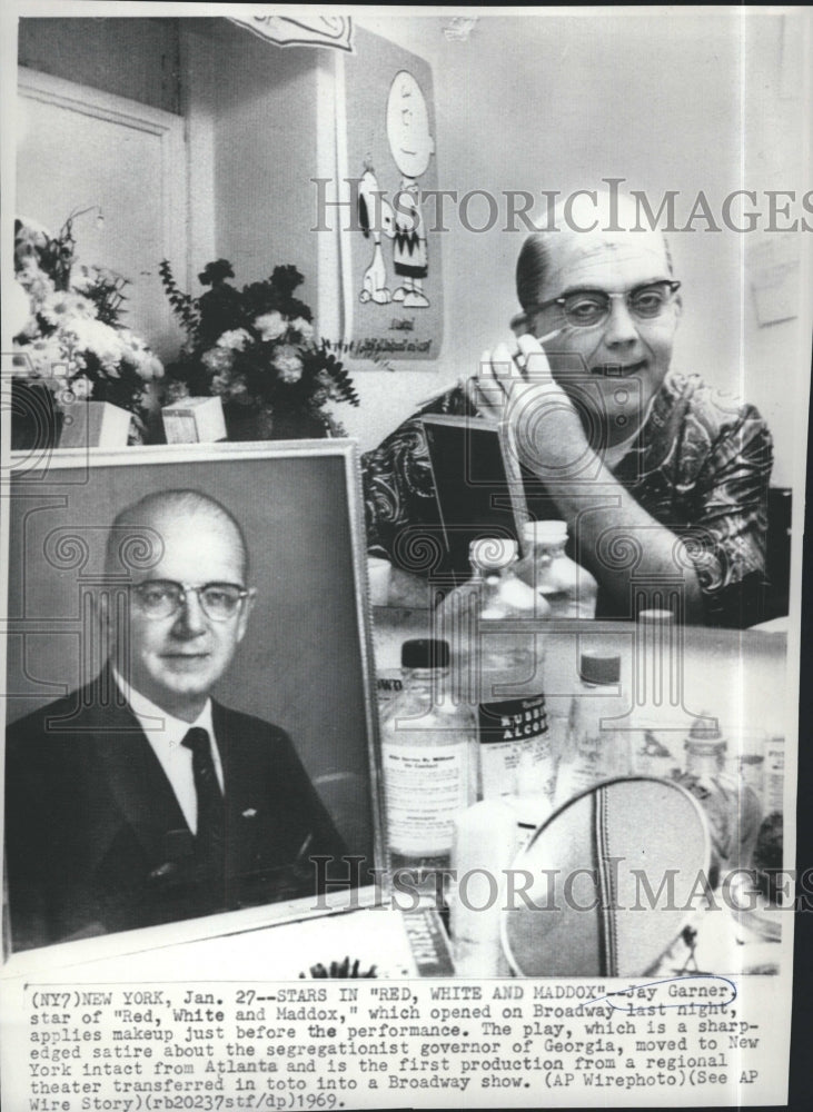 1969 Press Photo Jay Garner Broadway Actor RED WHITE AND MADDOX