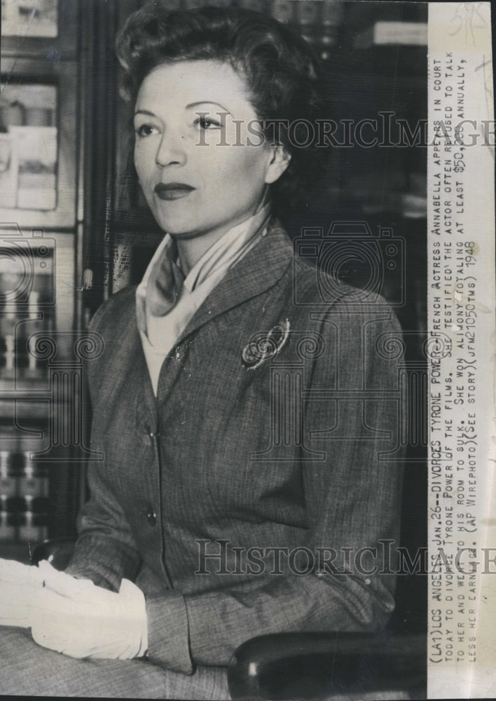 1948 Press Photo Actress Annabella- Historic Images