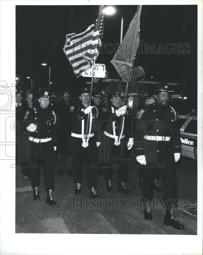 1993 Press Photo BPD color guard- Historic Images