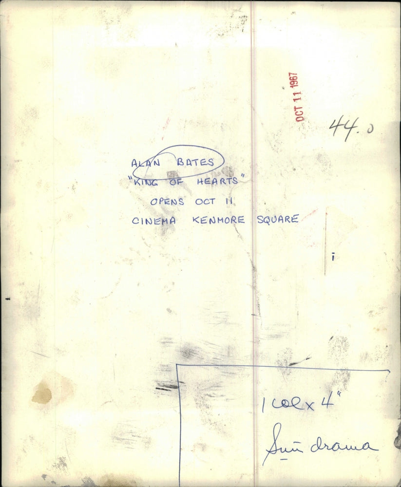 1967 Press Photo Alan Bates in "King of Hearts"