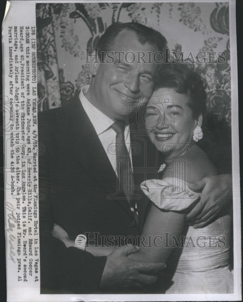 1955 Press Photo Arline Jude &amp; Edward Cooper Heard- Historic Images