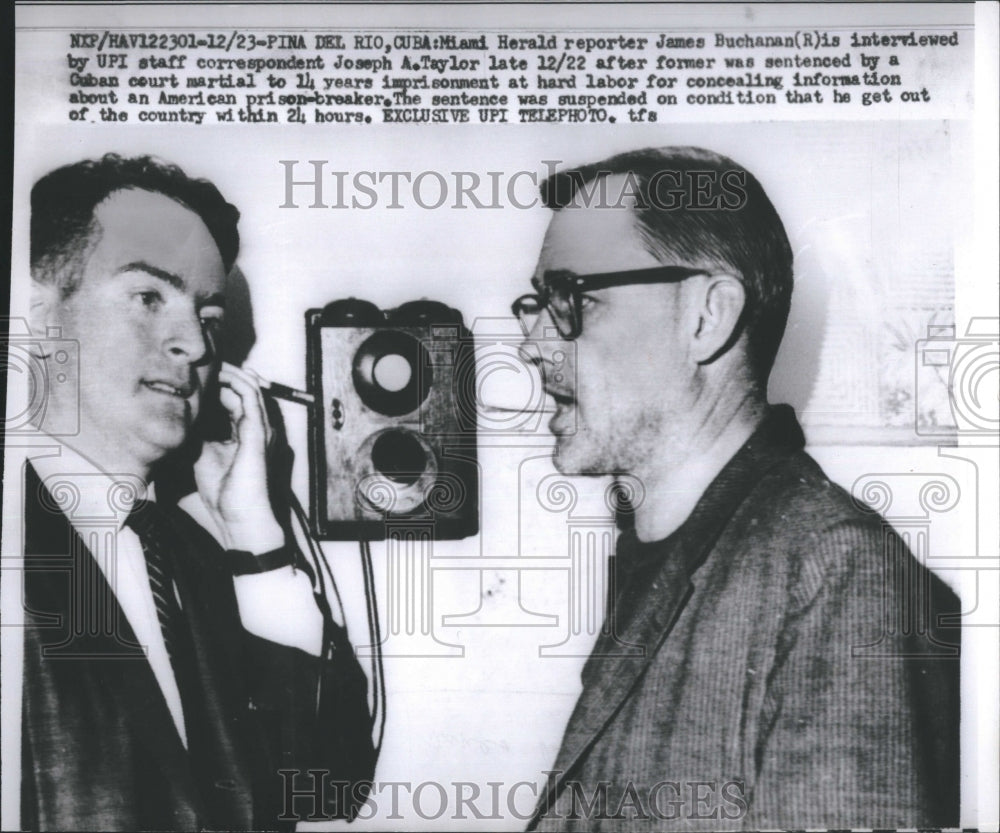 1959 Press Photo Reporter James Buchanan - Historic Images