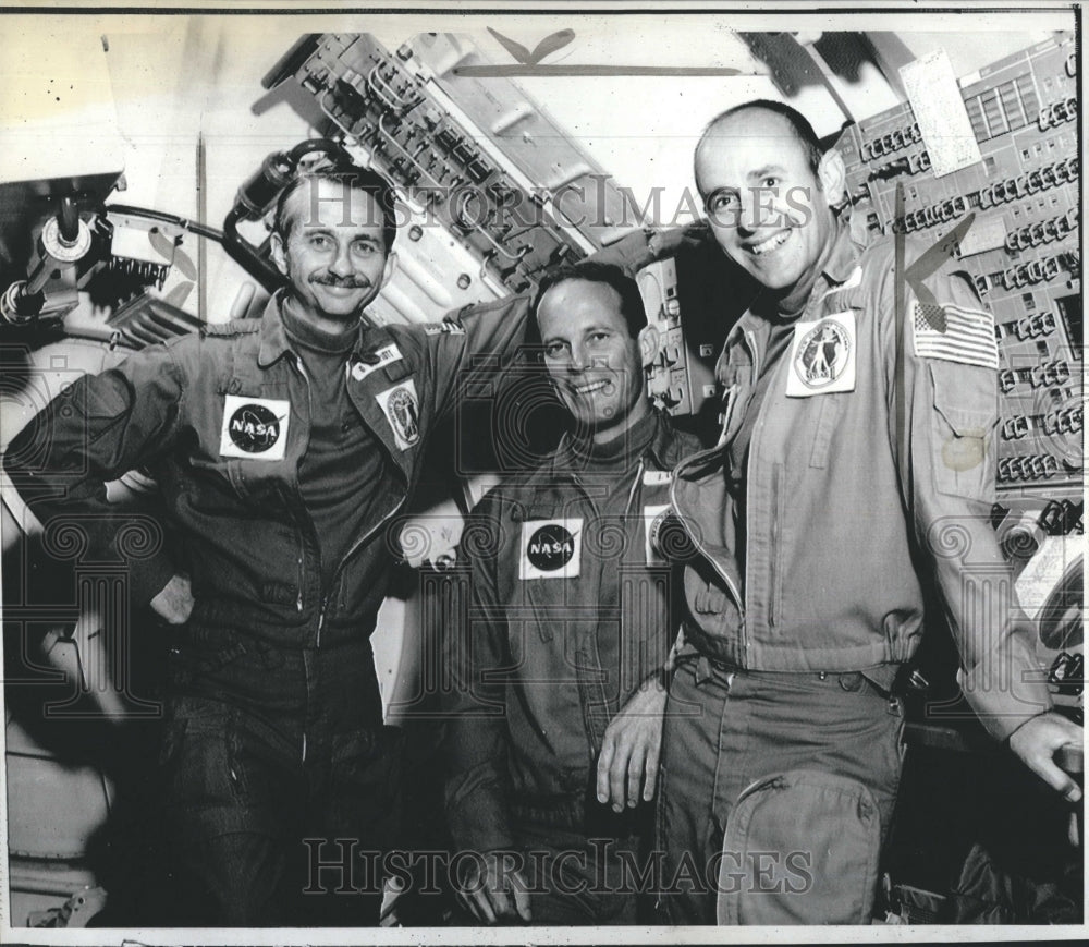 1973 Press Photo Owen Gariott Jack Lousma Alan Bean Astronauts- Historic Images