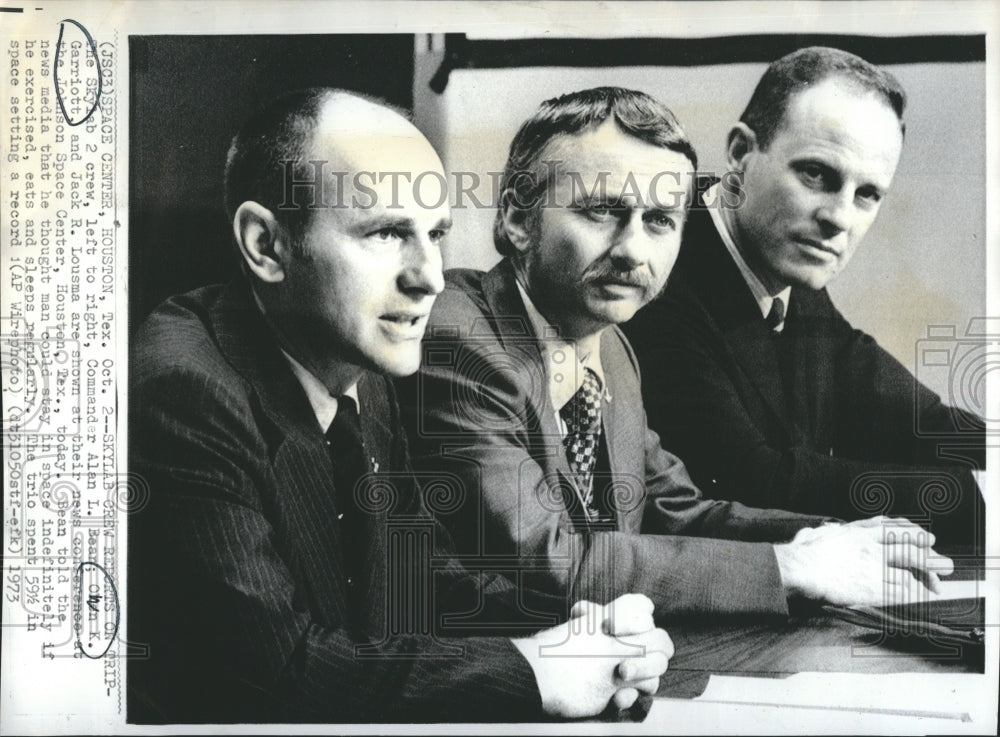 1973 Press Photo Alan Bean Owen Garriott Jack Lousma Skylab II Astronauts- Historic Images