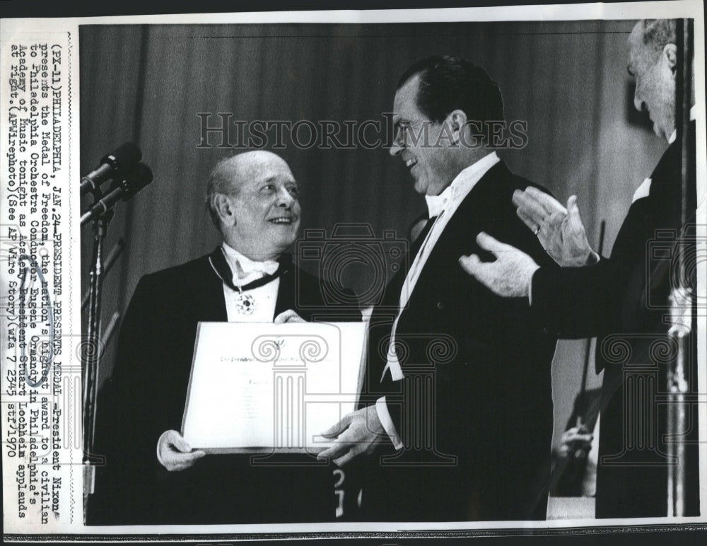 1970 Press Photo President Nixon &amp;  conductor Eugene Ormandy- Historic Images