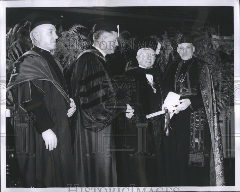 1959 Press Photo Rev MJ Walsh,Irish Pres Sean O&#39;Kelly &amp; R Cardinal Cushing- Historic Images