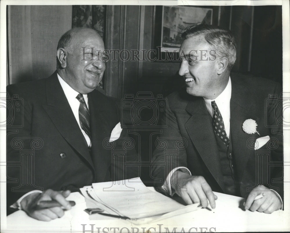 1936 Press Photo IL Gov Henry Horner State Attorney Thomas J Courtney Democrats reelected - Historic Images