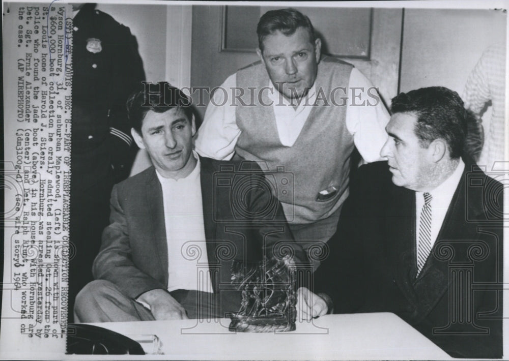 1964 Press Photo Wyson Hornburg admitted stealing a jade boat.- Historic Images