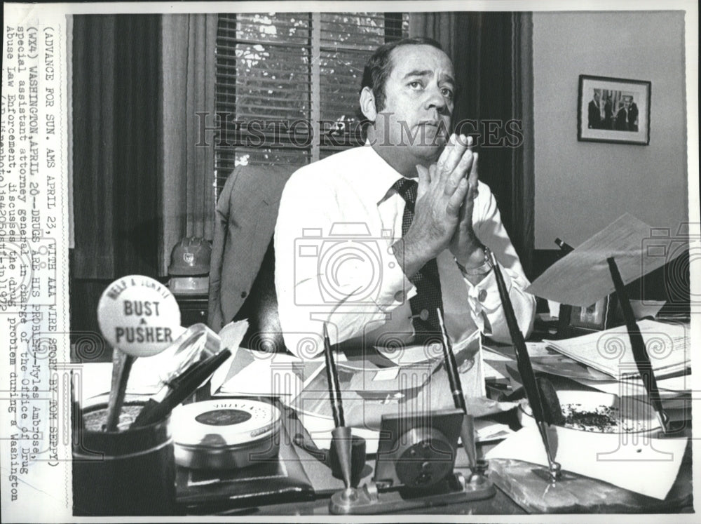 1972 Press Photo Myles Ambrose Attorney General of Drug Abuse Law Enforcement- Historic Images