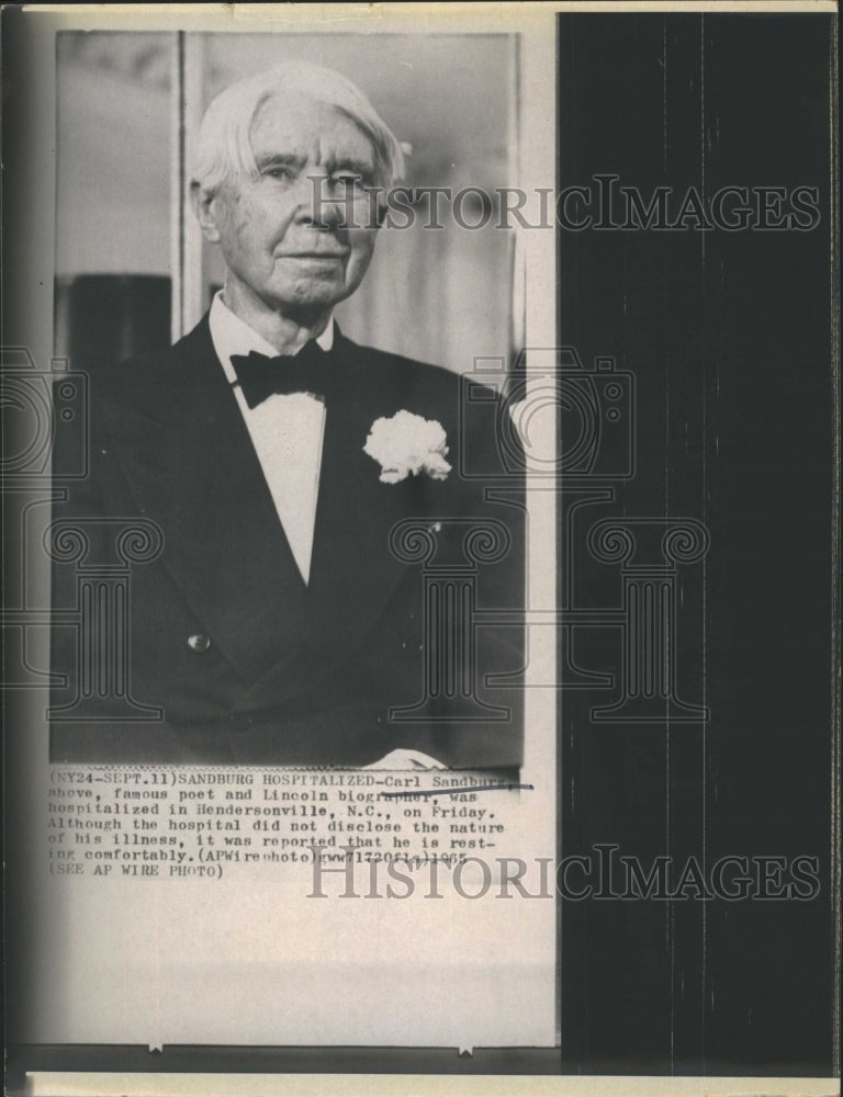 1965 Press Photo Pulitzer Prize winning poet Carl Sandburg- Historic Images