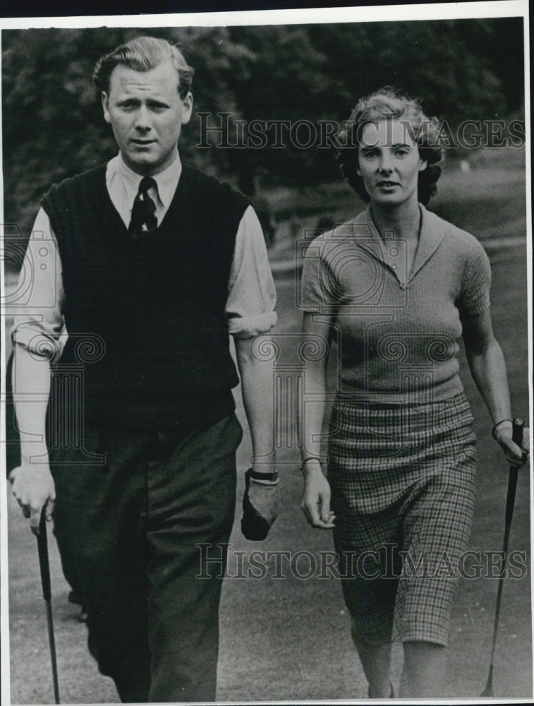 1939 Press Photo Tennis Player Kay Stammers Fiance Golfer Michael Menzies- Historic Images