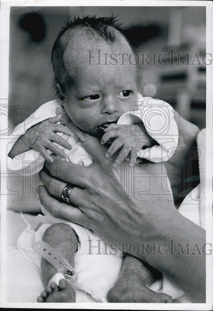 1973 Press Photo Six Week Old John Stanek- Historic Images