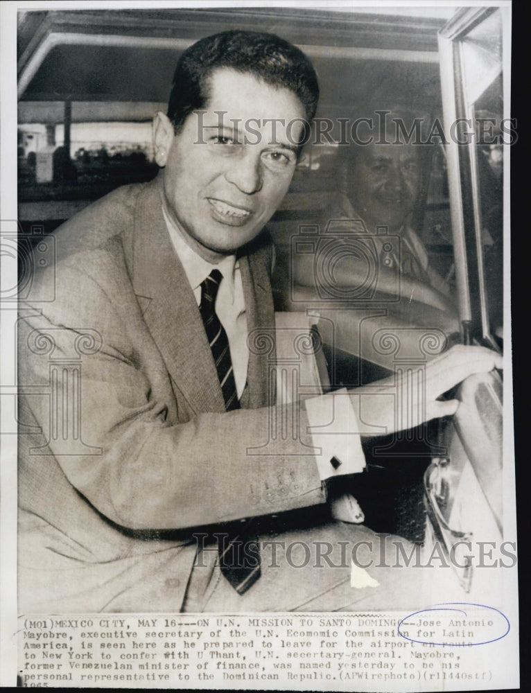 1965 Press Photo Jose Antonio Mayobre, executive secretary of U.N. Economic Comm- Historic Images