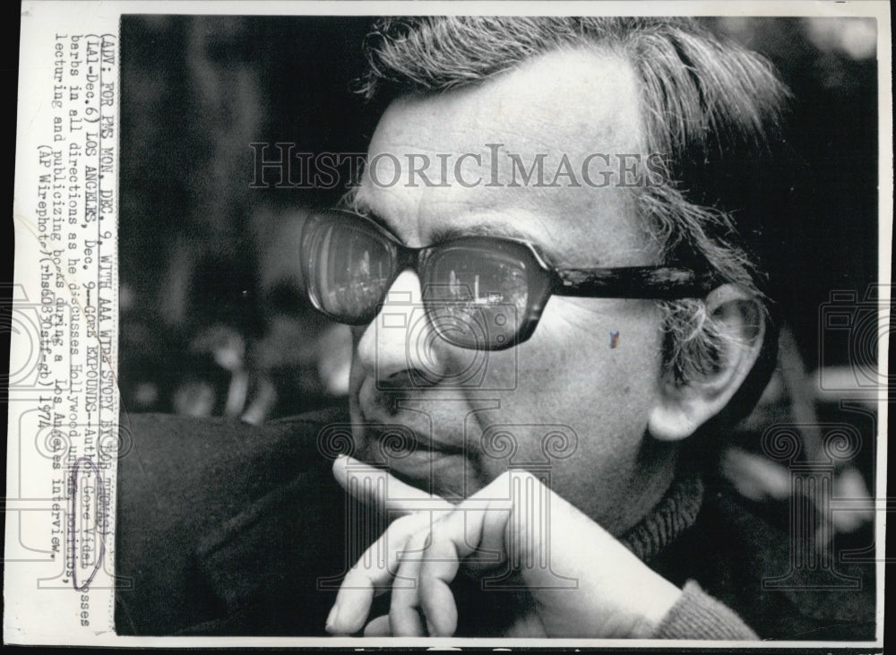 1974 Press Photo Author Gore Vidal- Historic Images