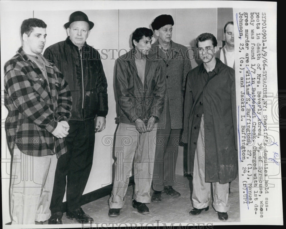 1966 Press Photo Suspects in death of Bev Abreu,Wm E &amp; J.L.Buffington,M Johnson- Historic Images