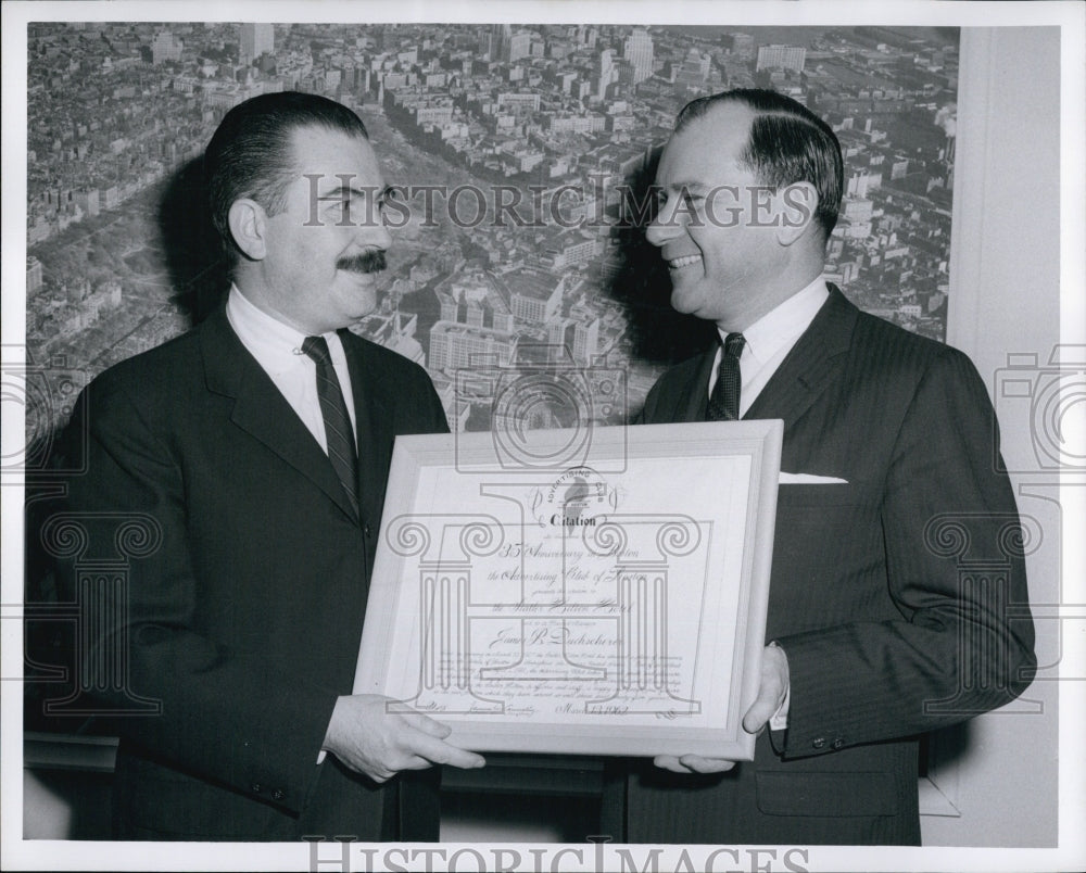 1962 Press Photo William Norton,VP Sheraton Corp &amp; James Duchscherer - Historic Images