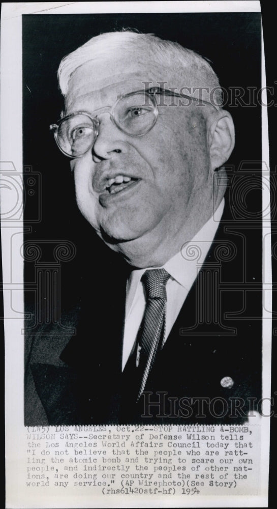 1954 Press Photo Secretary of Defense Charles Erwin Wilson- Historic Images