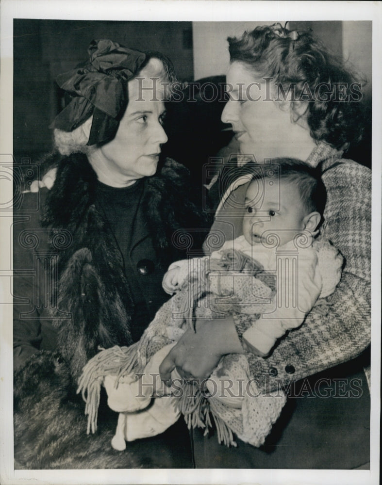 1949 Press Photo Mrs. Madeline Trippe, Mrs. L.L. Herrod And James Owen Herrod- Historic Images