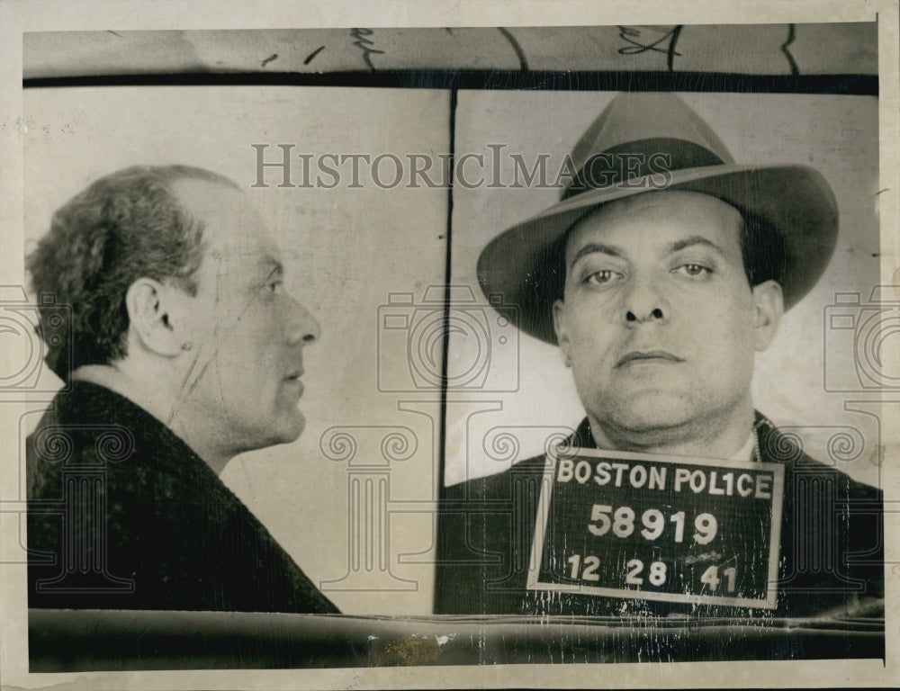 1951 Press Photo Arrested by Boston Police Frank Lolito - Historic Images