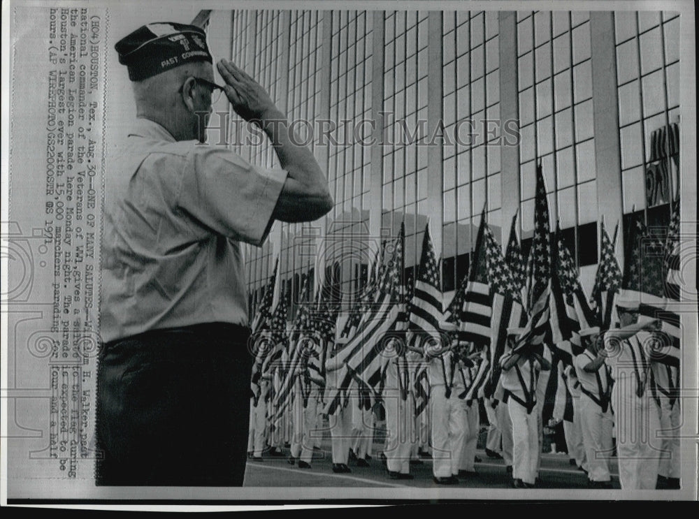 1971 Press Photo William H Walker National Commander of Veterans of WWI American Legion Houston larg- Historic Images