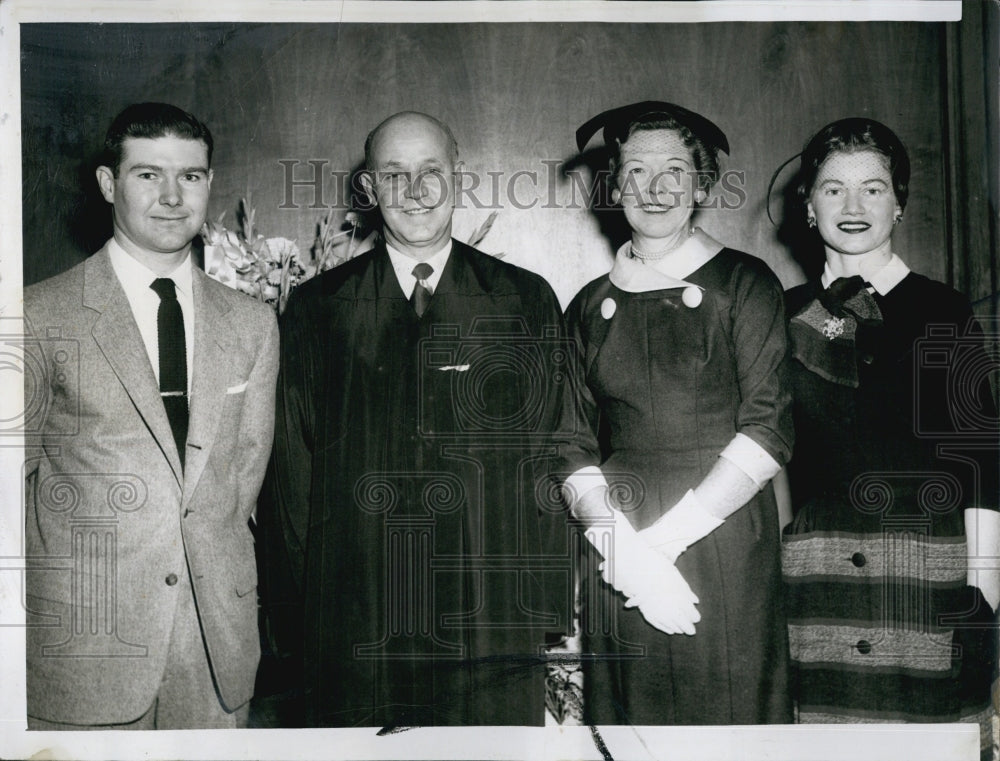 1955 Press Photo M Edward Viola Installed As Judge- Historic Images