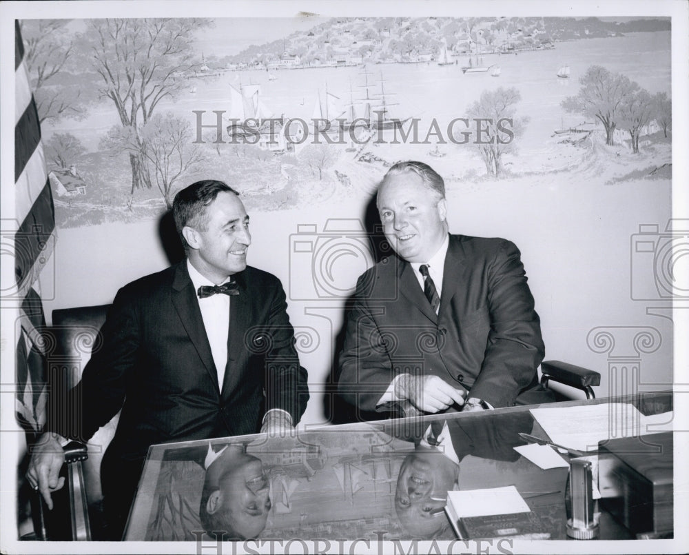 1963 Press Photo Laurence H Lougee Pres of MA Bar Assn With May  john F Collins- Historic Images