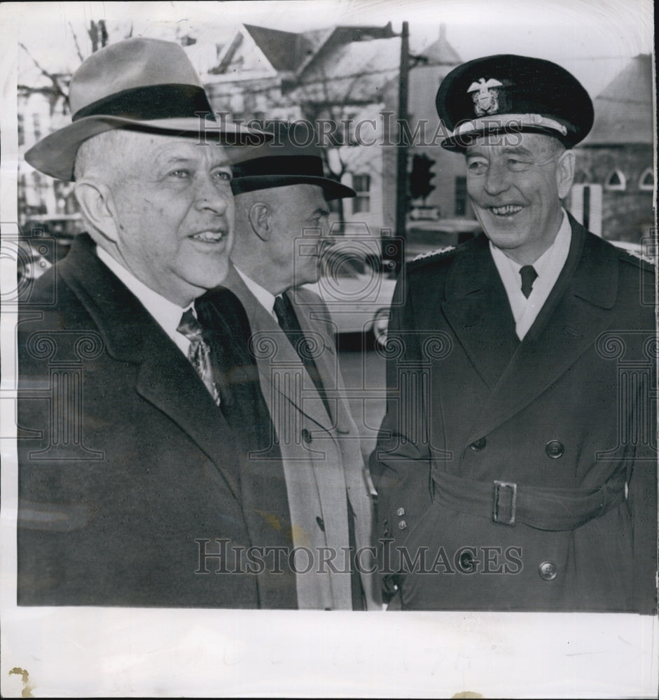 1955 Press Photo Defense Sec. Charles Wilson and Adm. Arthur Radford.- Historic Images