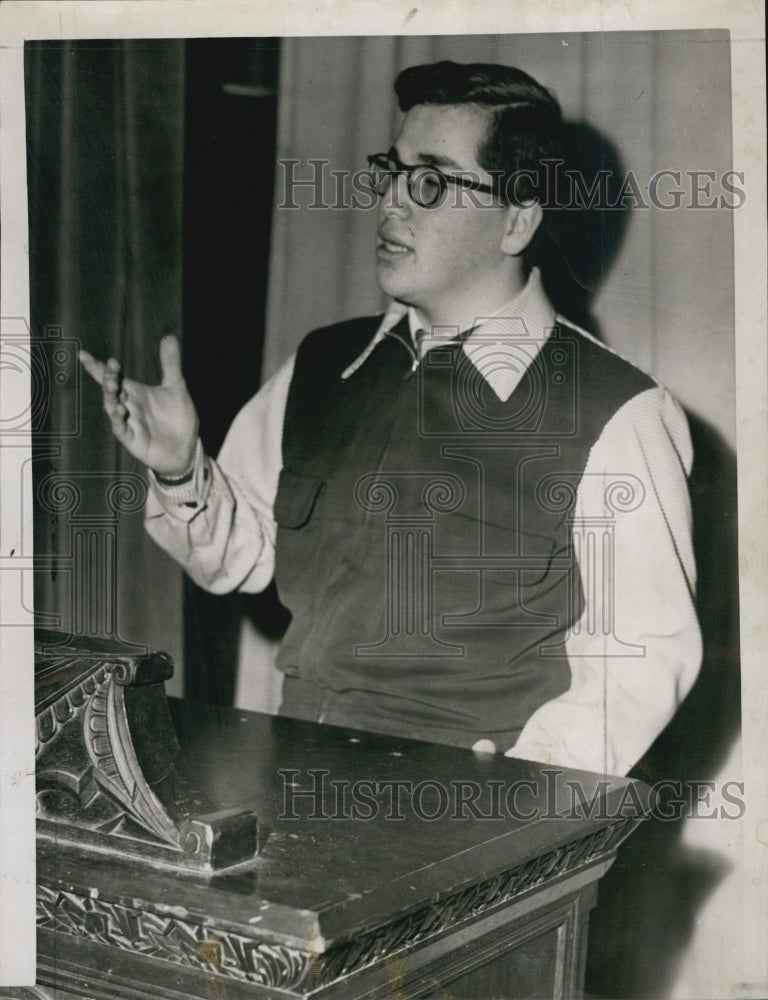 1952 Press Photo Soph. Kenneth Olfson, semi-finalist contender Hearst Oratory- Historic Images