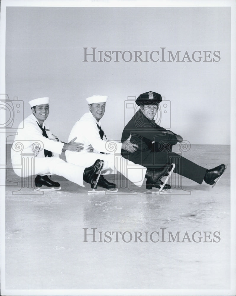 1972 Press Photo Bob LeDuc,Cilin Beatty and Bill Jack of Ice Follies- Historic Images