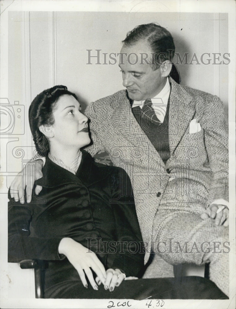 1936 Press Photo Mr. Jack Kirkland and Miss Julia Laird Wedding - Historic Images