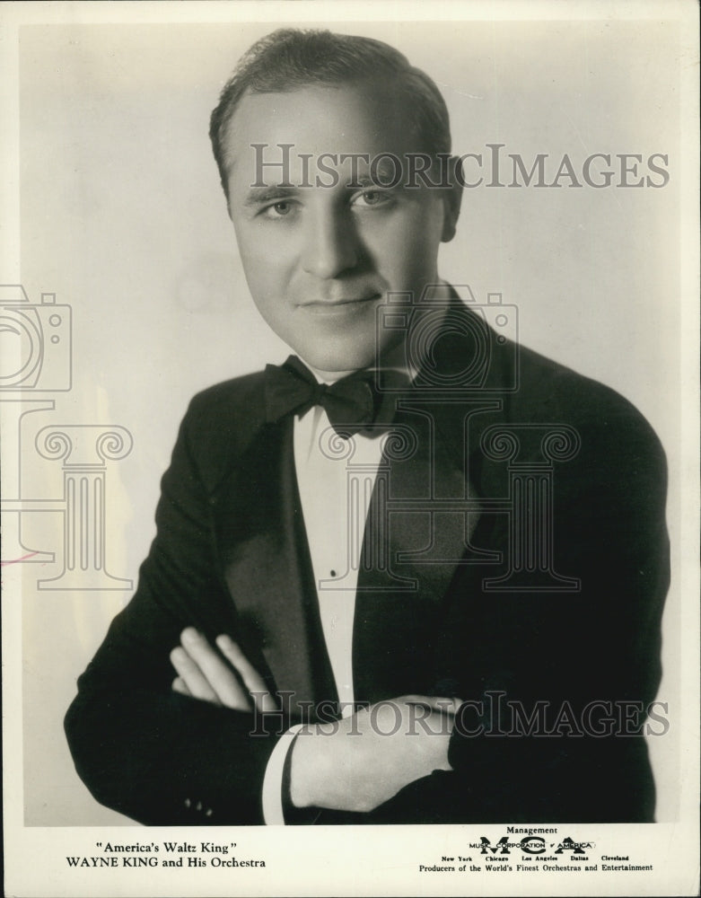 1938 Press Photo America&#39;s Waltz King Wayne King And His Orchestra- Historic Images