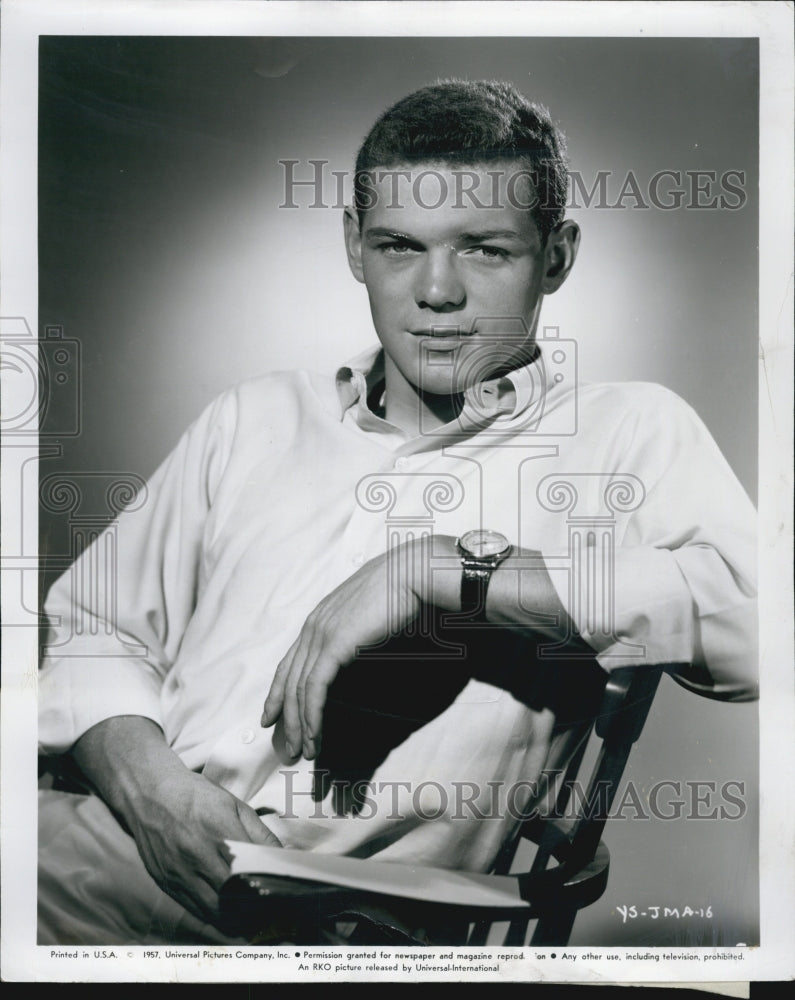 1957 Press Photo Actor James MacArthur  for &quot;The Young Stranger&quot;- Historic Images