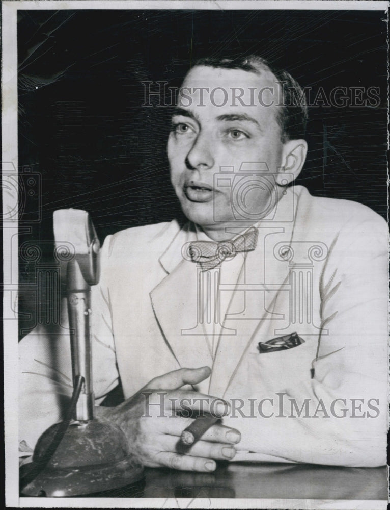 1953 Press Photo George F Markham,education dir for Leatherworkers union- Historic Images