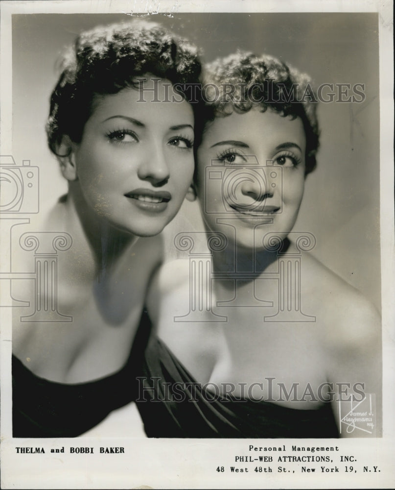 1955 Press Photo Thelma and Bobbi Baker, America Actresses. - Historic Images