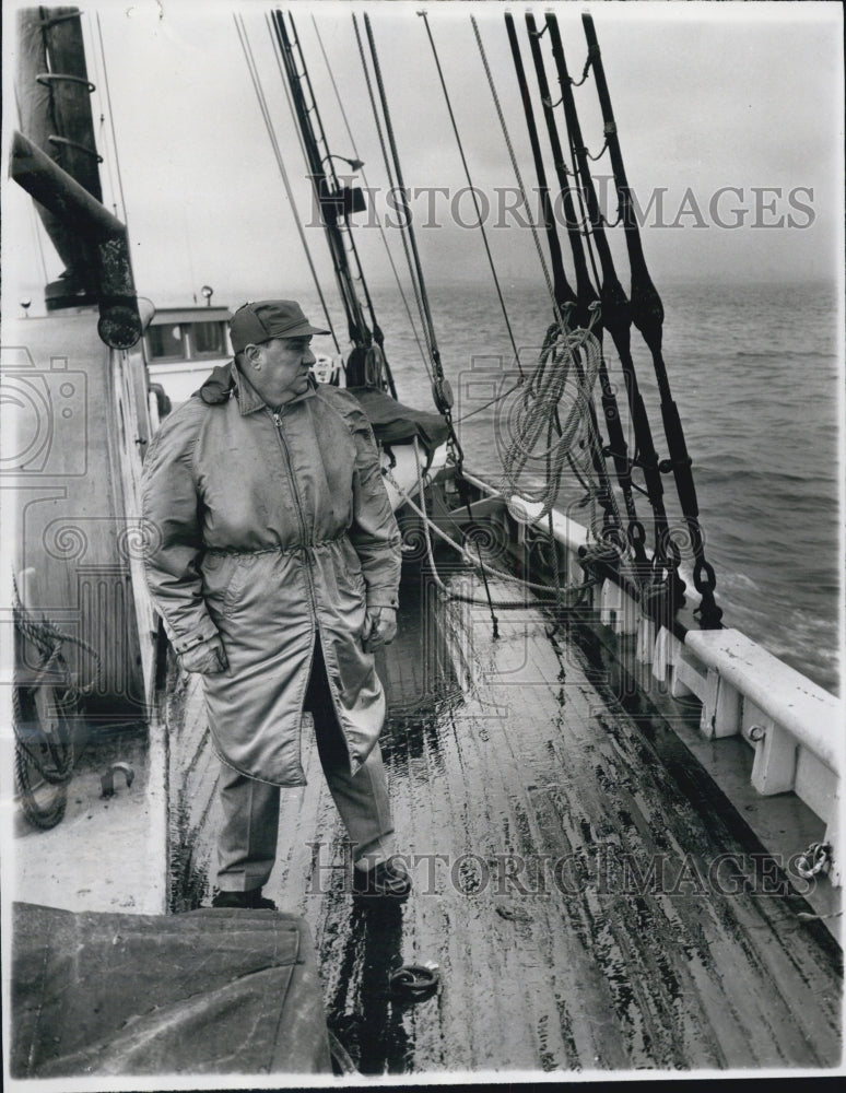 1958 Press Photo Boston Pilot Boats Relique, Pilot Capt. John Cushman - Historic Images