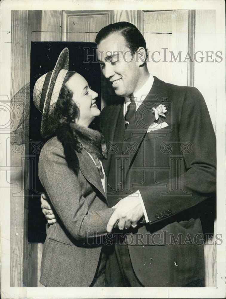 1937 Press Photo Arlene Judge &amp; husband Daniel Topping- Historic Images