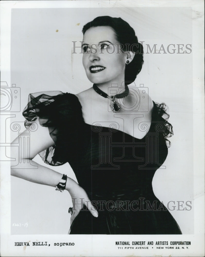 1955 Press Photo Italian-born operatic soprano Herva Nelli