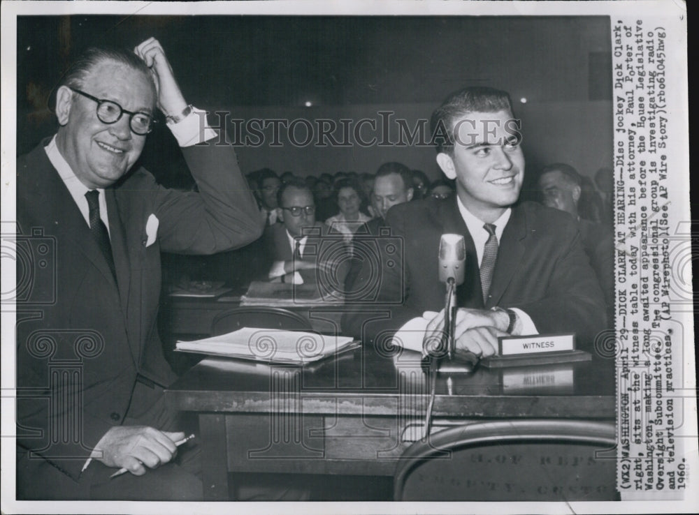 1960 Press Photo Disc Jockey Dick Clark before House Legislative Oversight - Historic Images