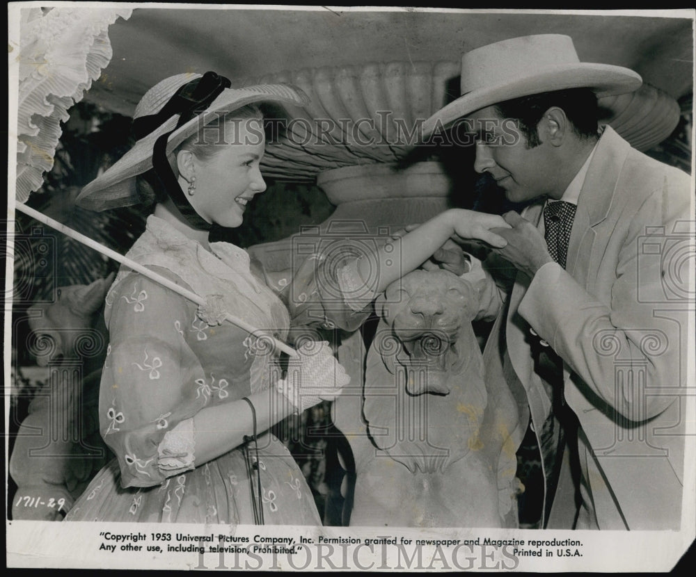 1953 Press Photo Piper Laurie And Tyrone Power- Historic Images