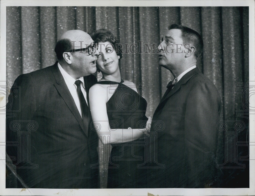 1961 Press Photo Jack Leonard and Carol Burnett, Comedians- Historic Images