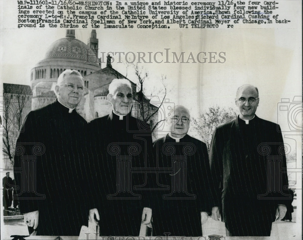 1960 Press Photo Richard Cardinal Cushing and Cardinals Spellman &amp; Meyer- Historic Images