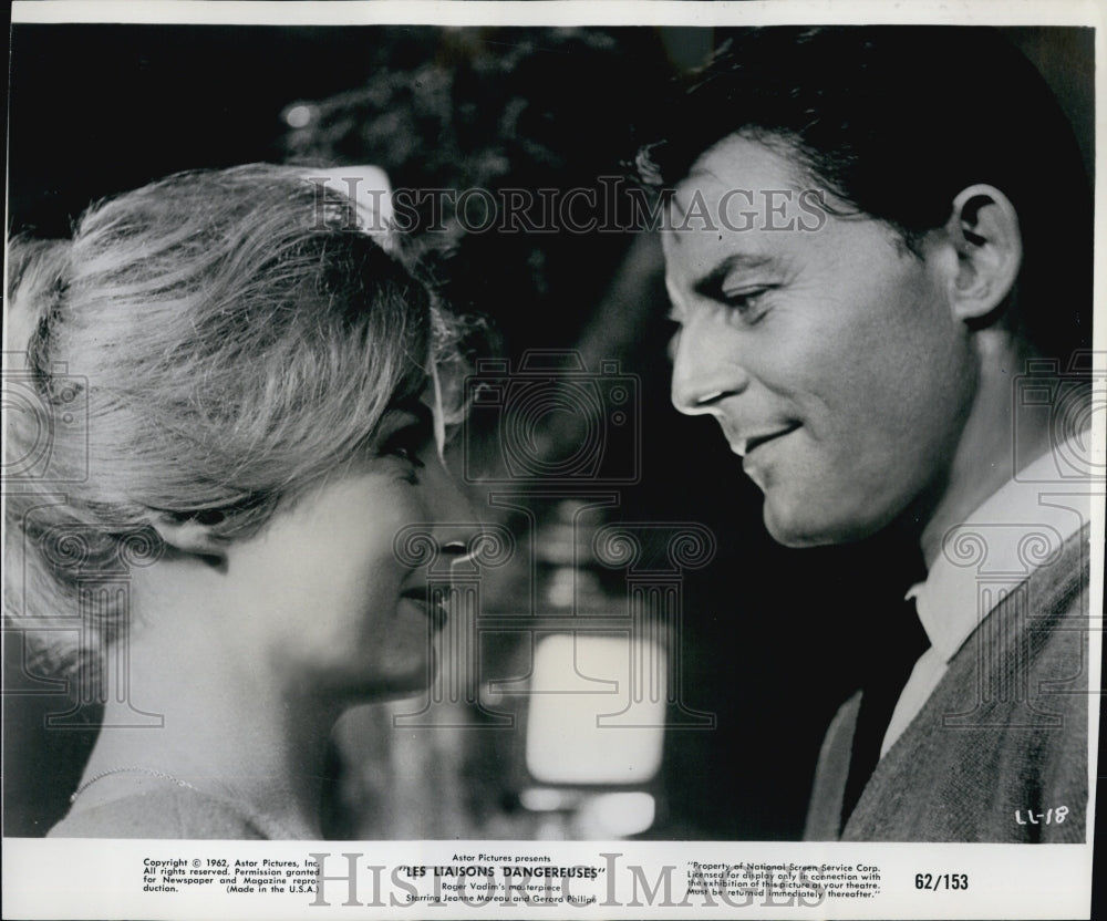 1962 Press Photo Jeanne Valerie And Gerard Philipe