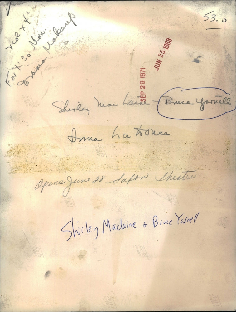 1963 Press Photo Film "Irma La Douce" Shirley Maclaine Bruce Yarnell