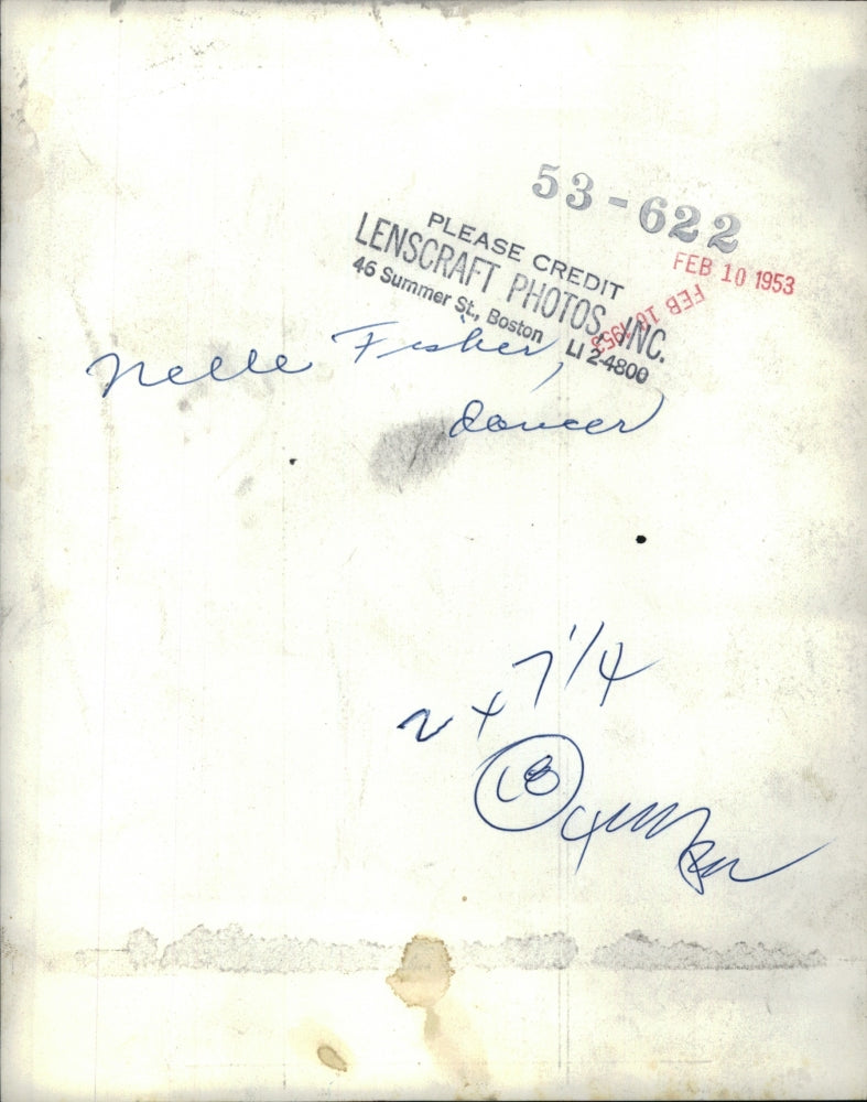 1953 Press Photo Nelle Fsher, Dancer.