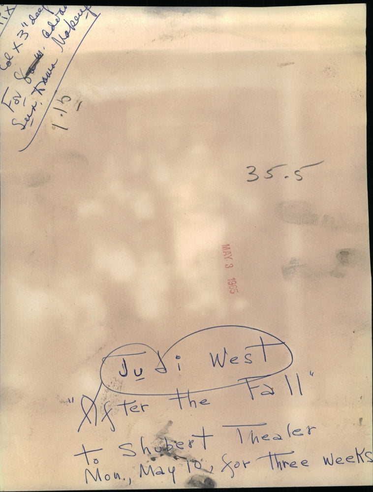 1965 Press Photo Actress Judi West Play After The Fall